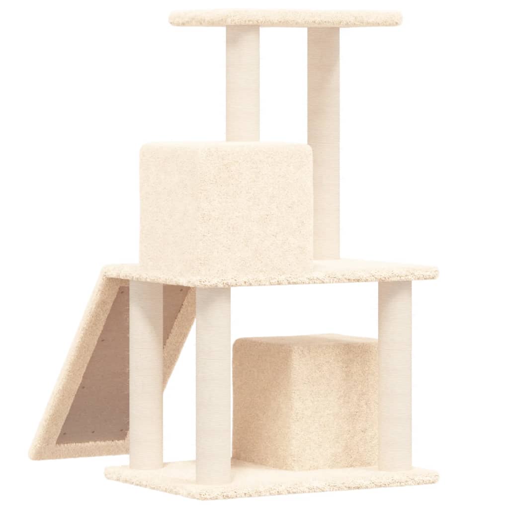 Krémszínű macskabútor szizál kaparófákkal 82 cm - Image 4
