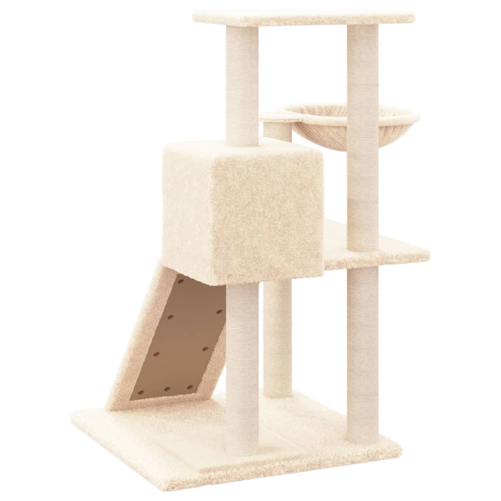 Krémszínű macskabútor szizál kaparófákkal 82 cm - Image 4