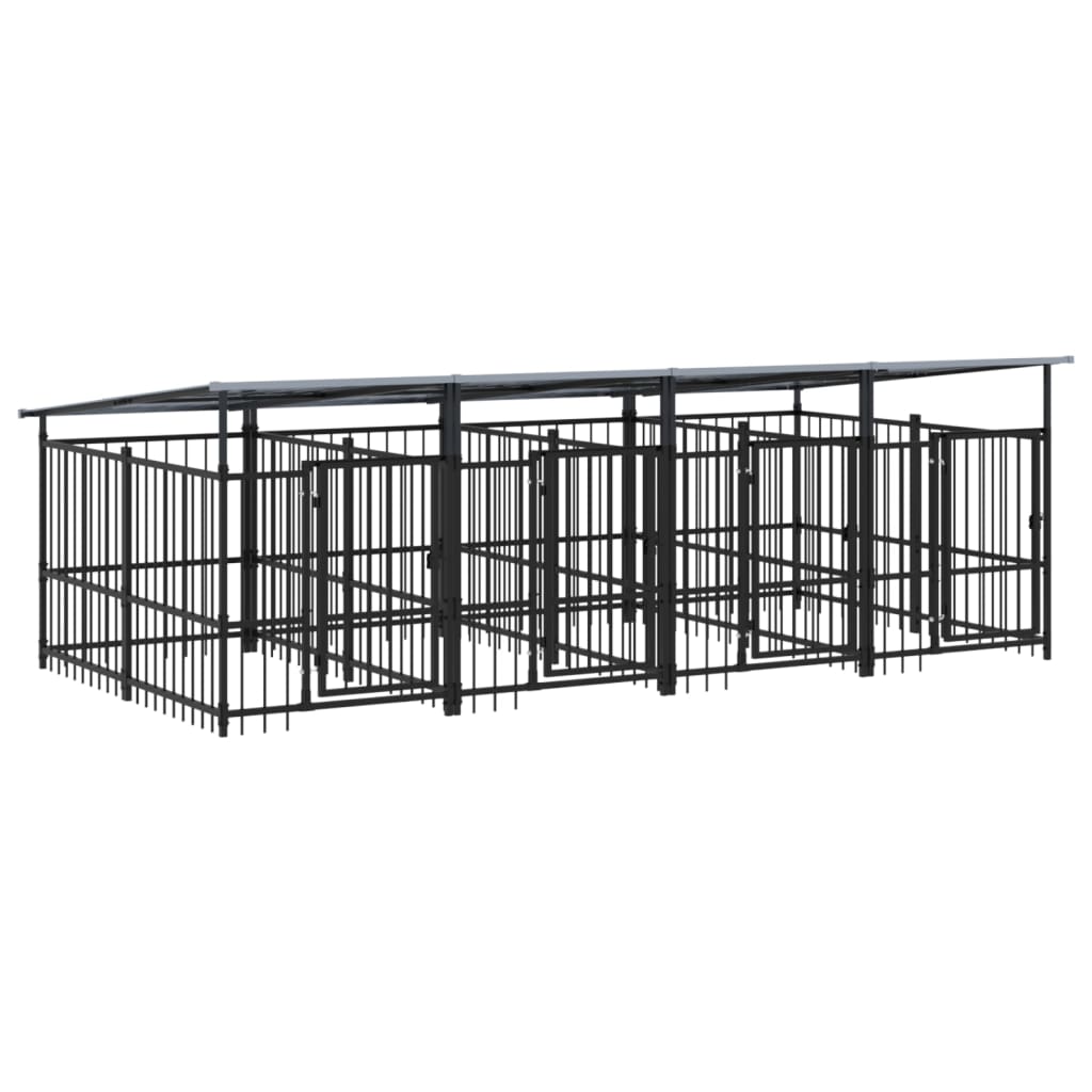 Acél kültéri kutyakennel tetővel 7,51 m² - Image 2