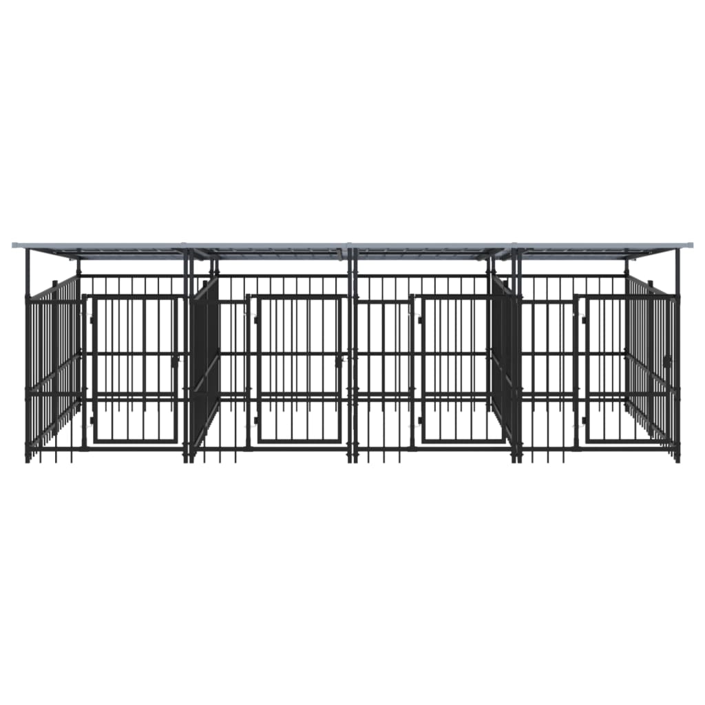 Acél kültéri kutyakennel tetővel 7,51 m² - Image 3