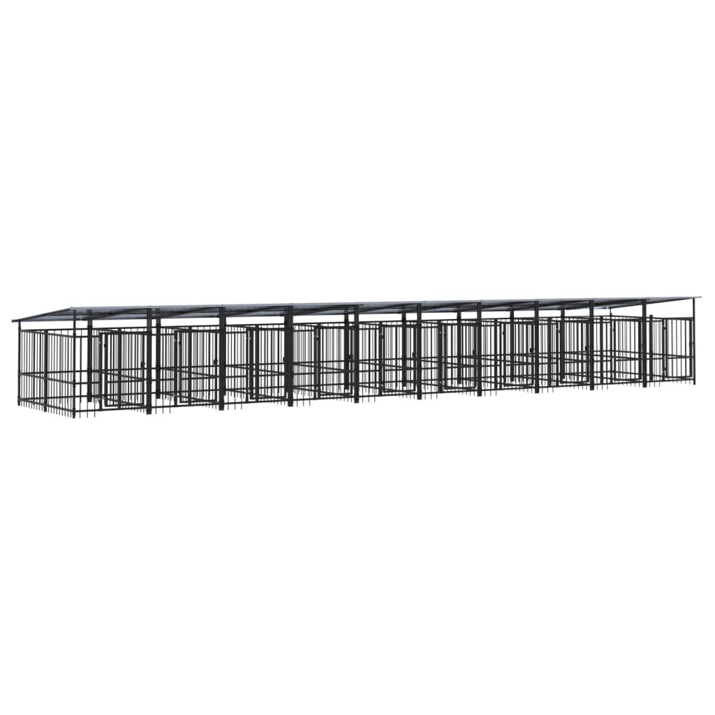 Acél kültéri kutyakennel tetővel 18,77 m² - Image 2