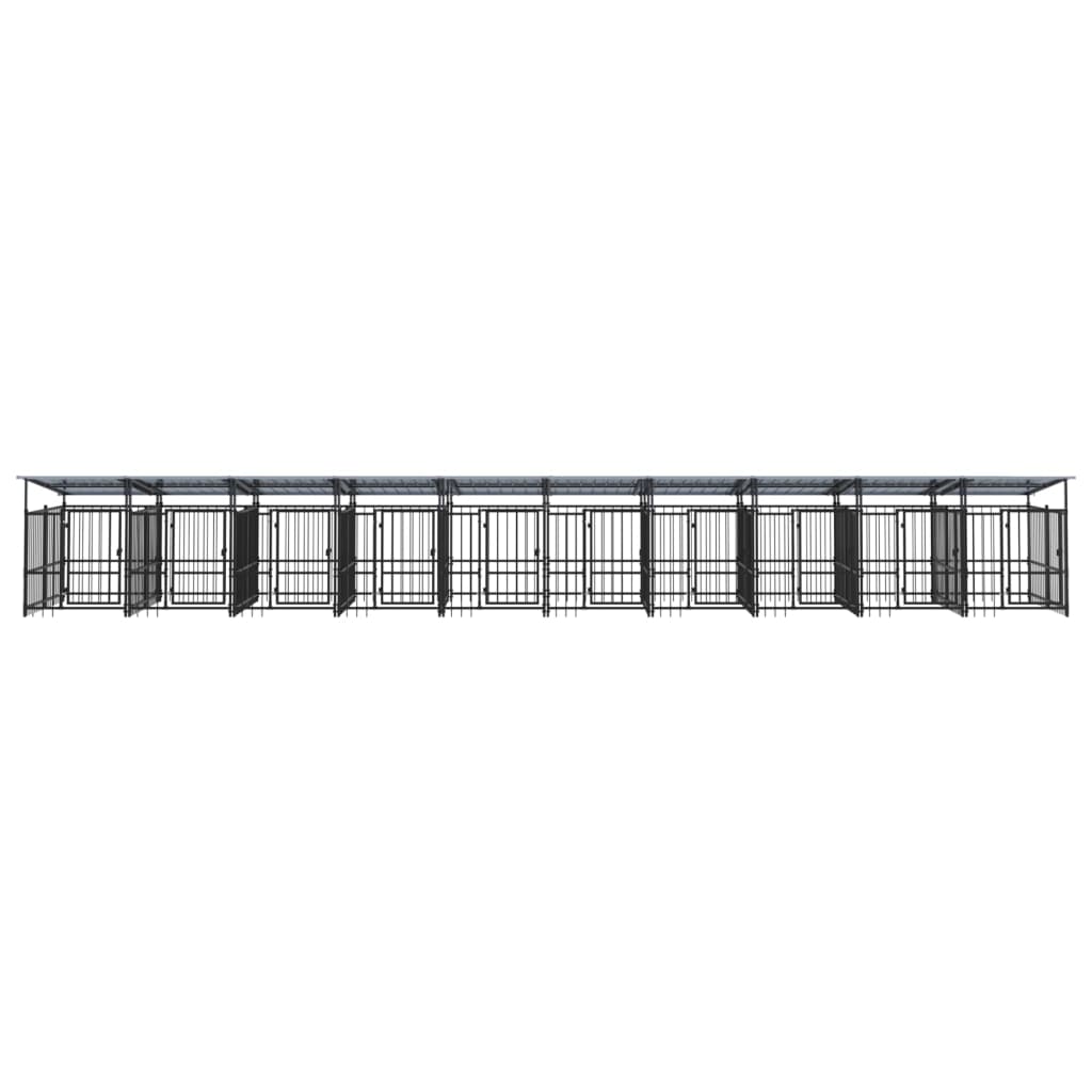 Acél kültéri kutyakennel tetővel 18,77 m² - Image 3
