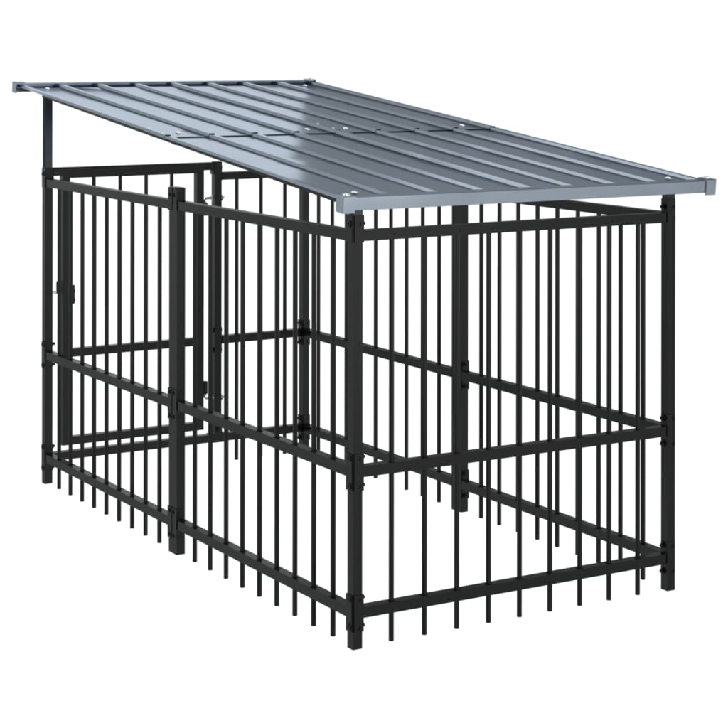 Acél kültéri kutyakennel tetővel 18,77 m² - Image 4