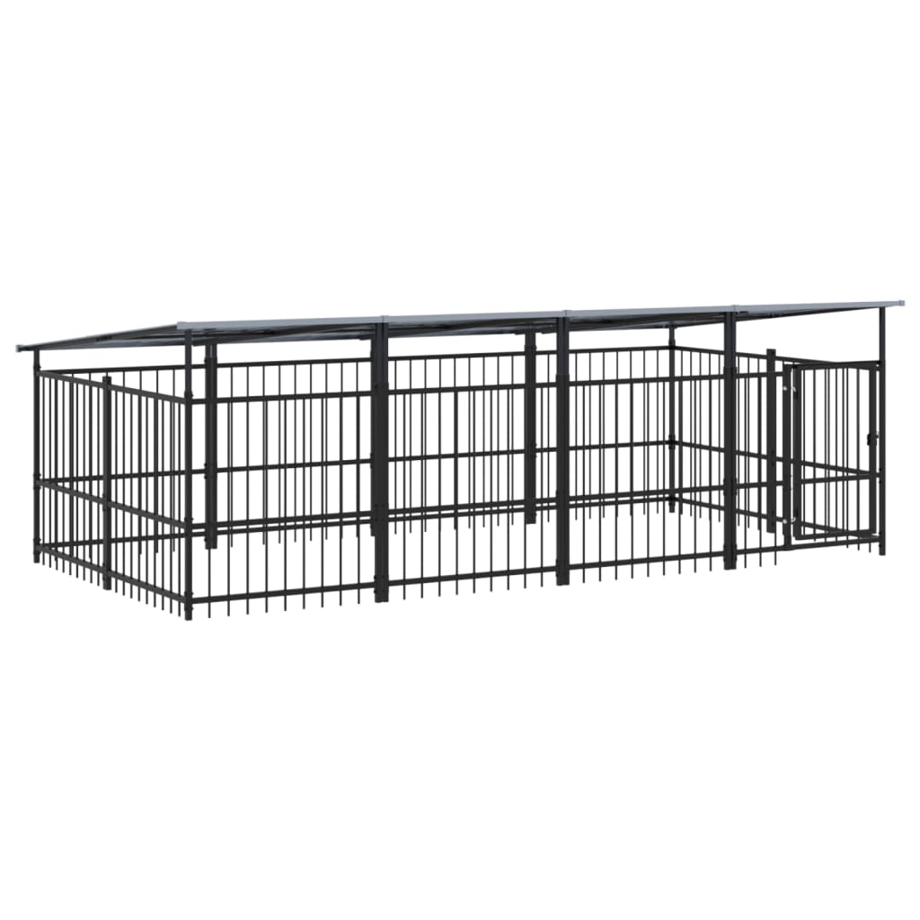 Acél kültéri kutyakennel tetővel 7,51 m² - Image 2