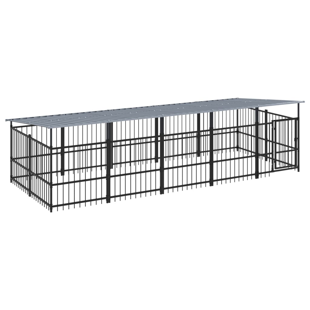 Acél kültéri kutyakennel tetővel 9,38 m² - Image 2