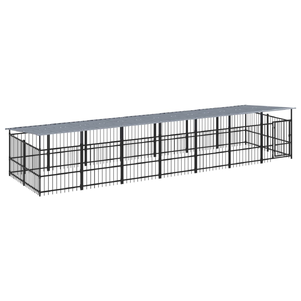 Acél kültéri kutyakennel tetővel 13,14 m² - Image 2