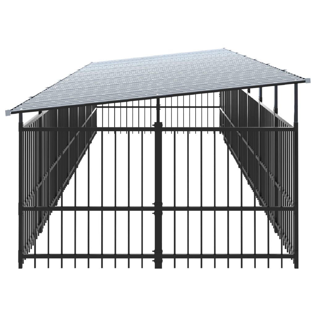 Acél kültéri kutyakennel tetővel 13,14 m² - Image 5