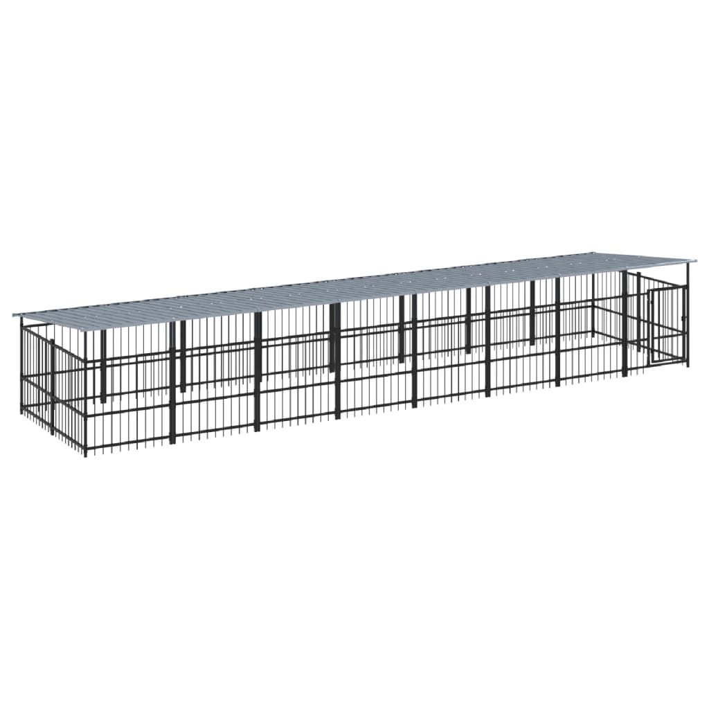 Acél kültéri kutyakennel tetővel 15,02 m² - Image 2