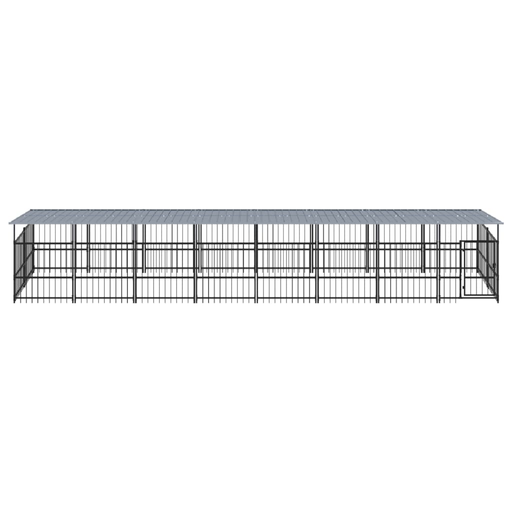 Acél kültéri kutyakennel tetővel 15,02 m² - Image 3