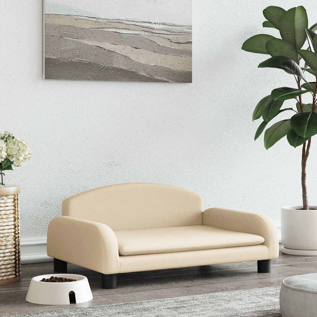 Krémszínű szövet kutyaágy 70 x 45 x 30 cm