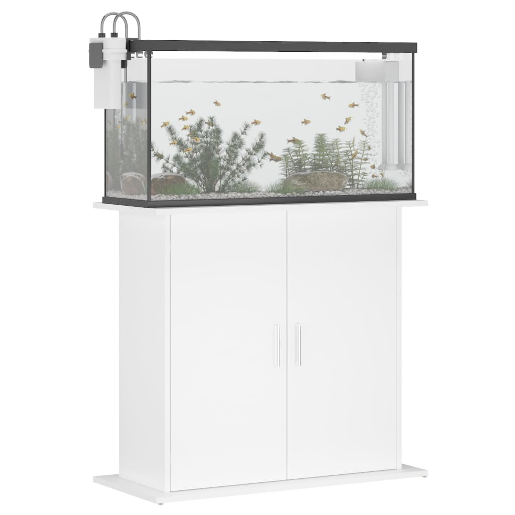 Fehér szerelt fa akváriumi állvány 81x36x73 cm - Image 3