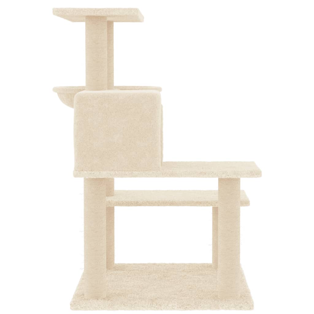 Krémszínű macskabútor szizál kaparófákkal 82,5 cm - Image 5