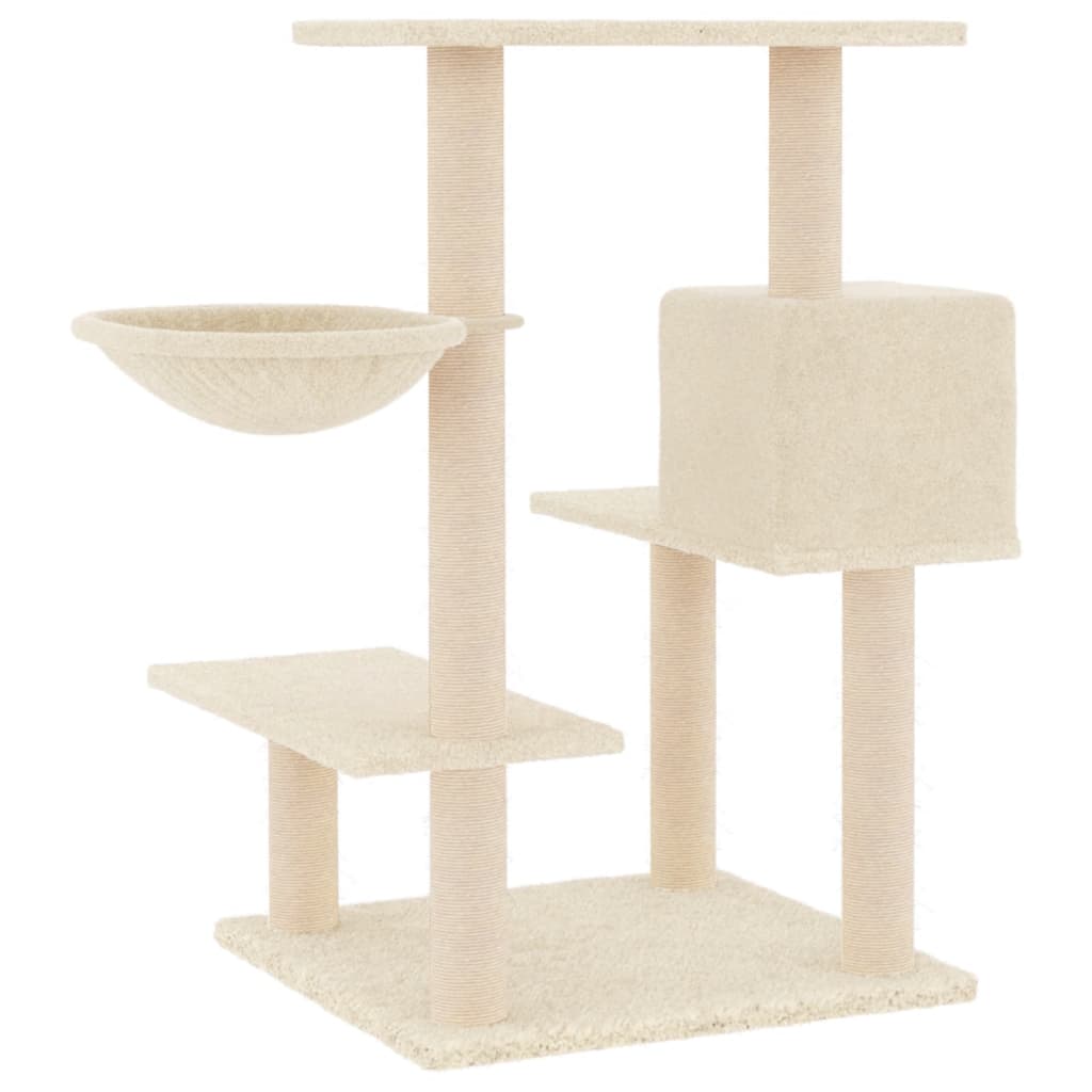 Krémszínű macskabútor szizál kaparófákkal 82,5 cm - Image 4
