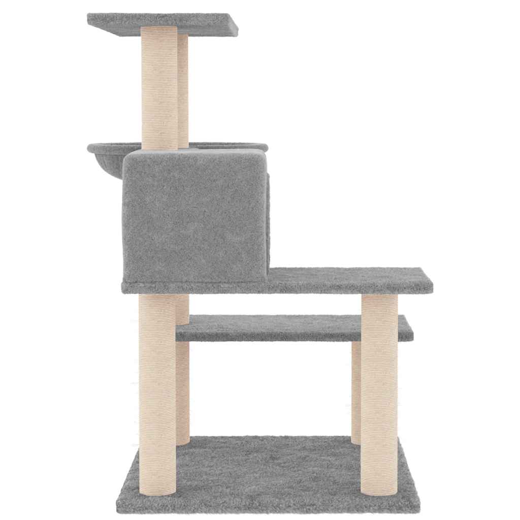 Világosszürke macskabútor szizál kaparófákkal 82,5 cm - Image 5
