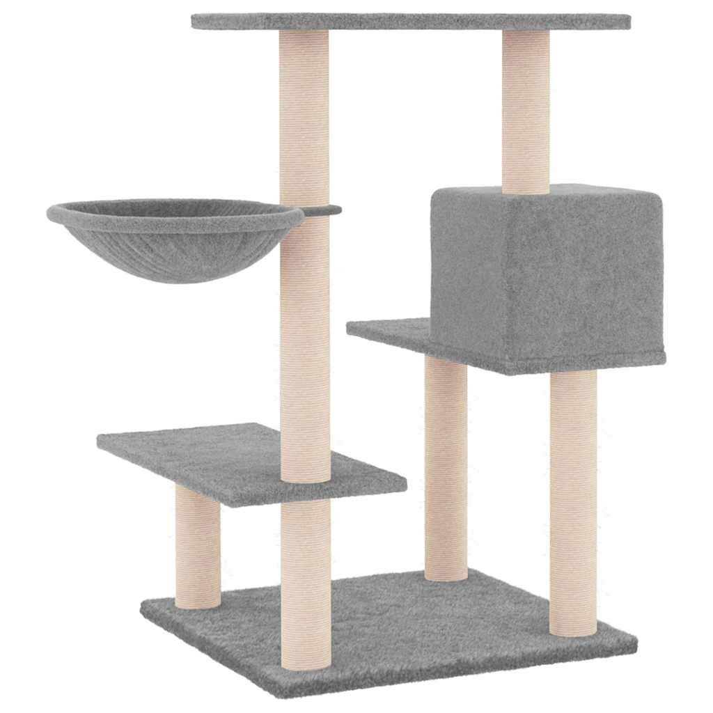 Világosszürke macskabútor szizál kaparófákkal 82,5 cm - Image 4