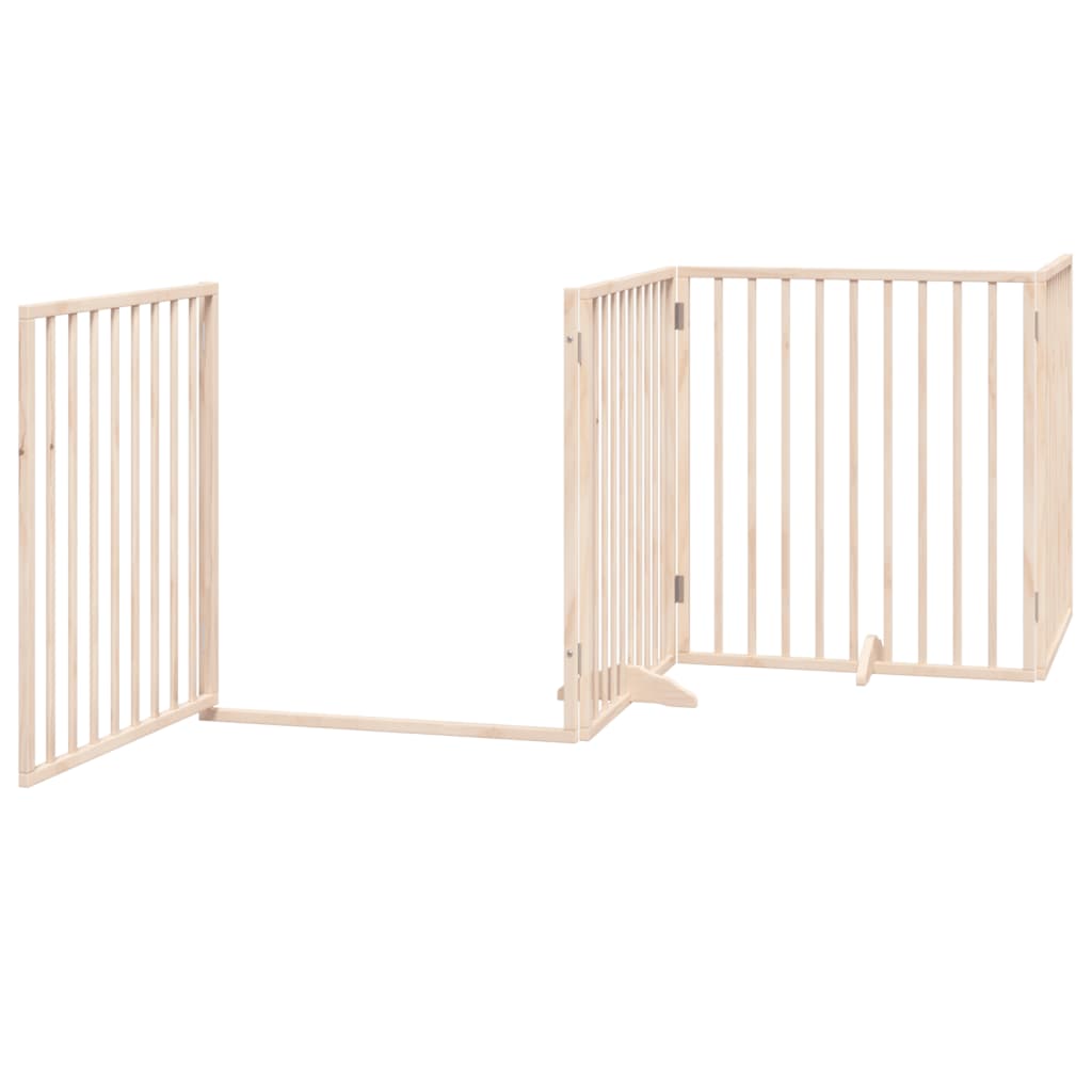 Nyárfa 4 paneles összecsukható kutyakapu ajtóval 320 cm - Image 4