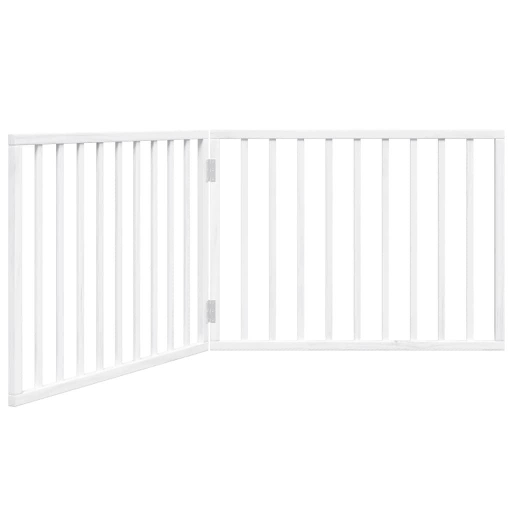 Összecsukható, 2 paneles, fehér nyárfa kutyakapu 160 cm - Image 2