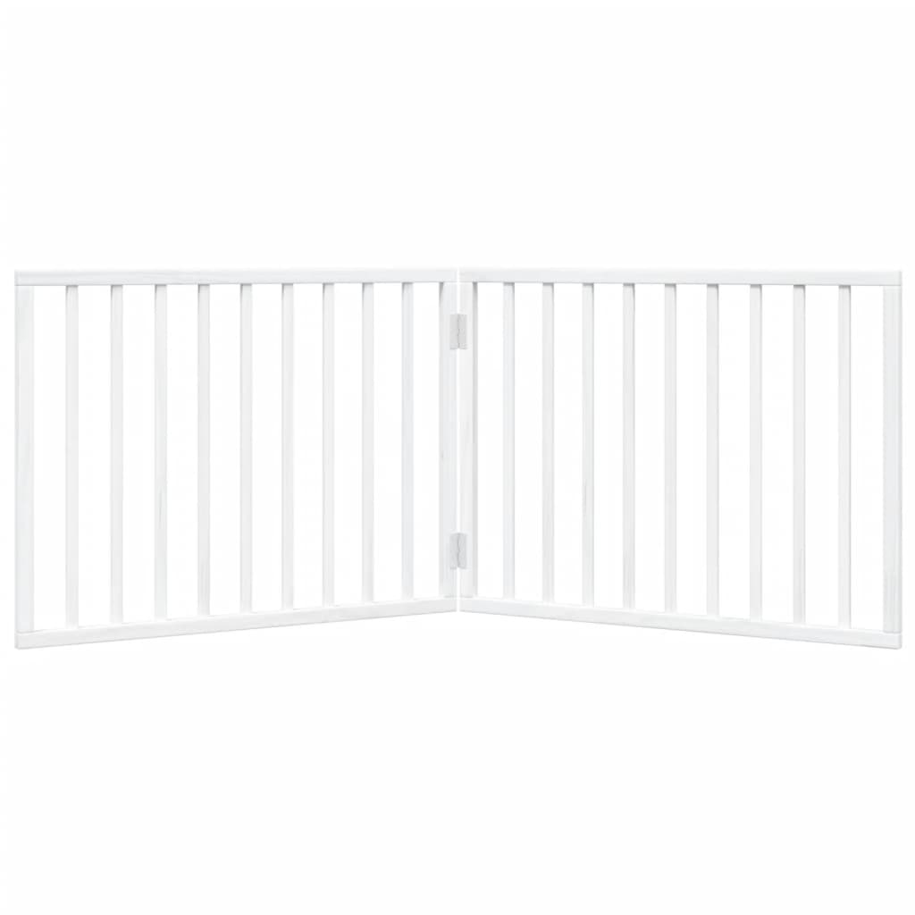 Összecsukható, 2 paneles, fehér nyárfa kutyakapu 160 cm - Image 4