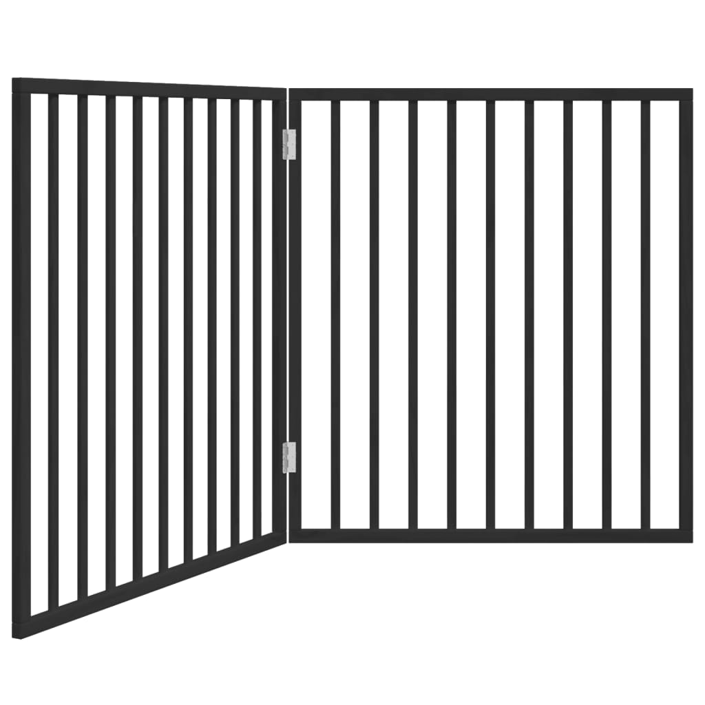 Fekete, összecsukható, 2 paneles nyárfa kutyakapu 160 cm - Image 2