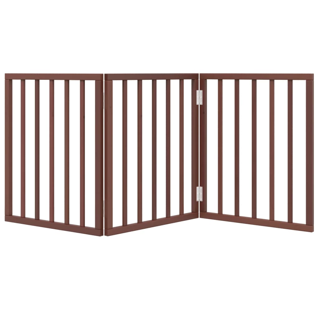 Barna nyárfa 3 paneles összecsukható kutyakapu 150 cm - Image 4