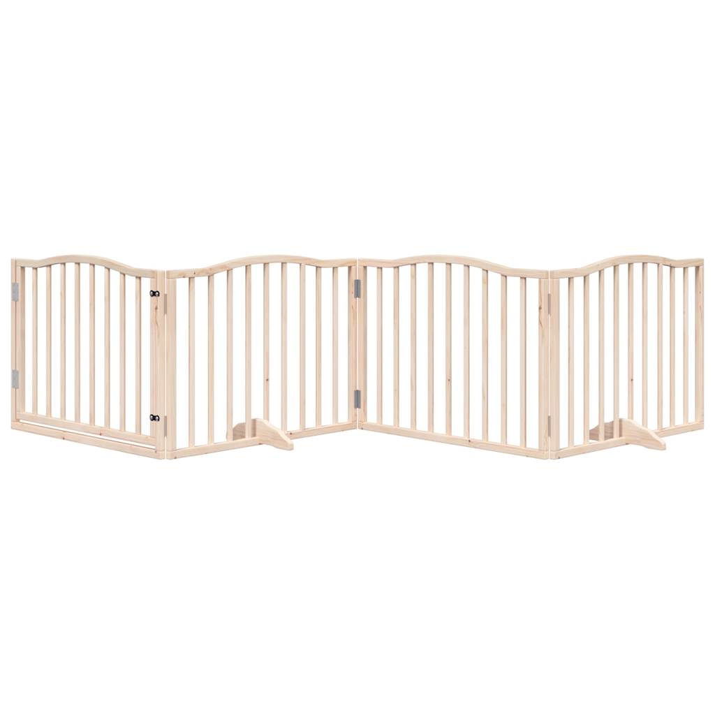 Nyárfa 4 paneles összecsukható kutyakapu ajtóval 320 cm - Image 3