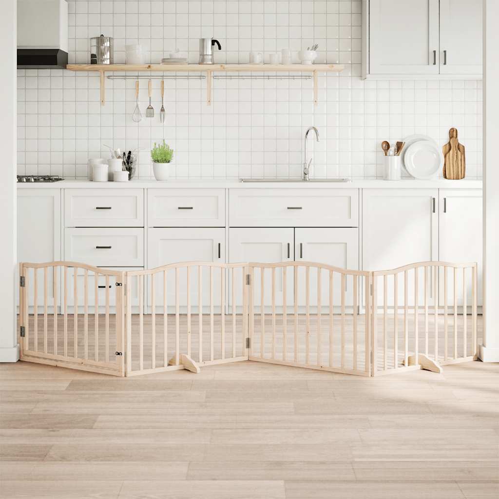 Nyárfa 4 paneles összecsukható kutyakapu ajtóval 320 cm