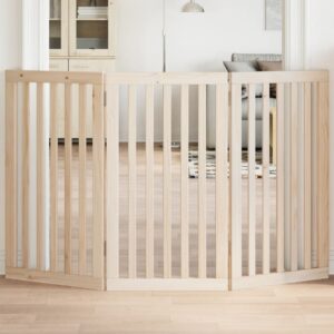 Összecsukható kutyakapu 3 panelből, 150 cm, nyárfa