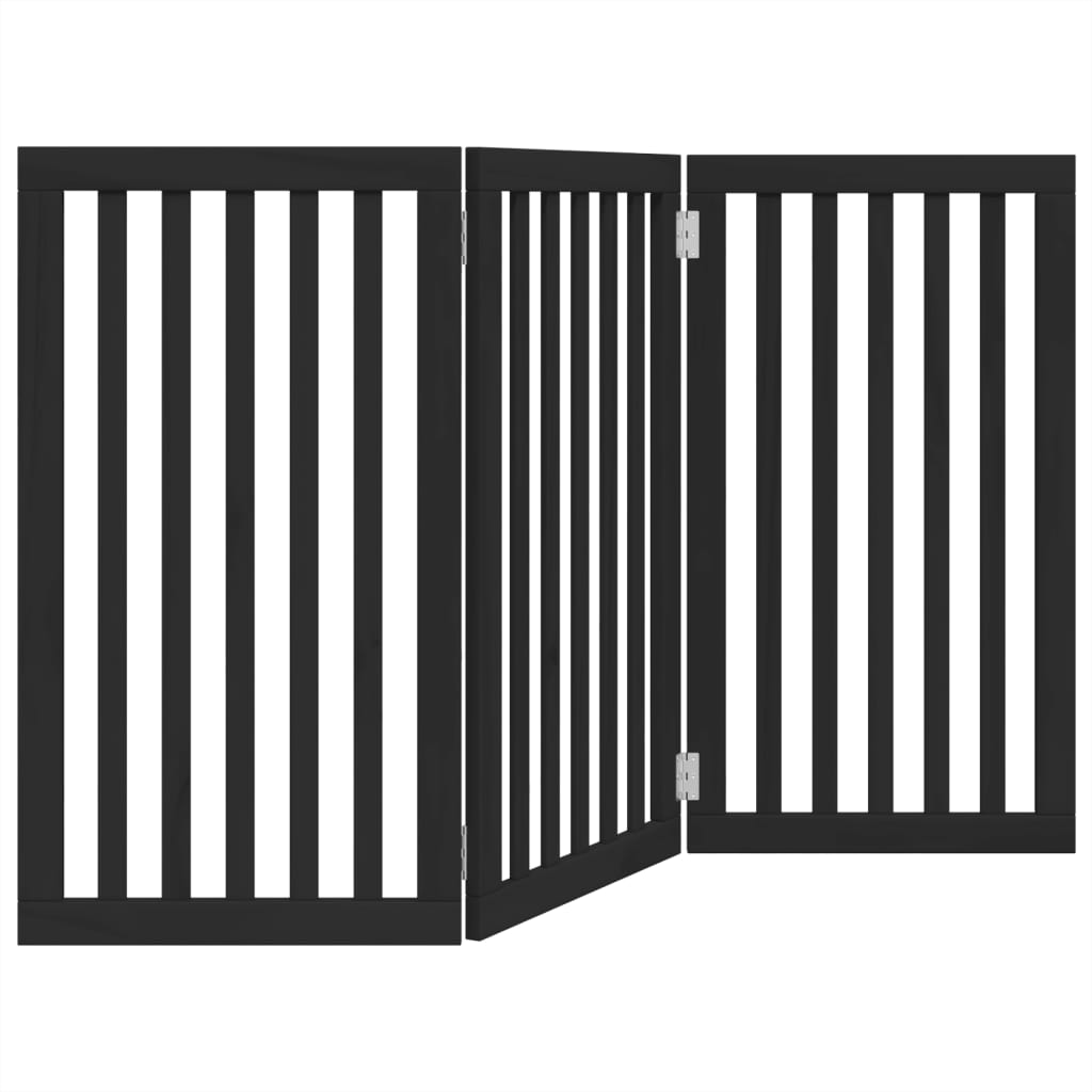Fekete nyárfa 3 paneles összecsukható kutyakapu 150 cm - Image 2