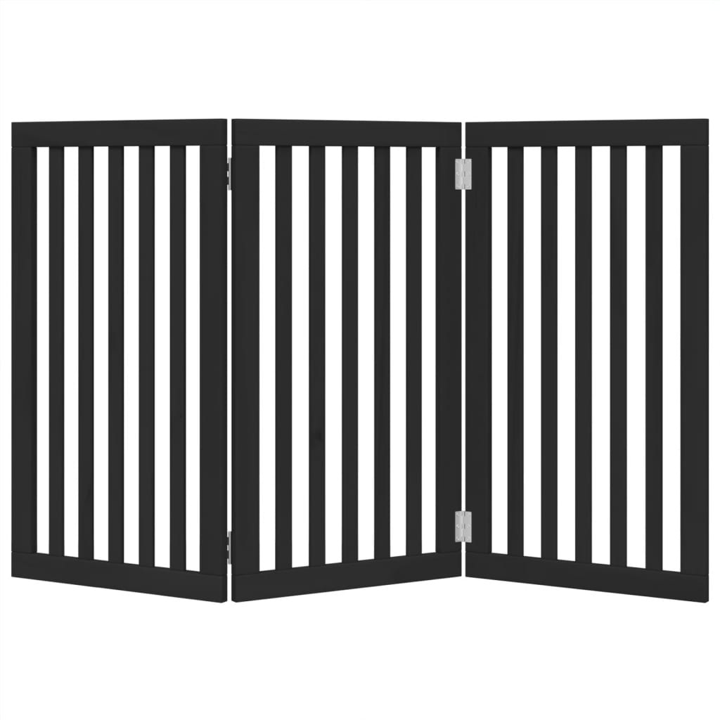 Fekete nyárfa 3 paneles összecsukható kutyakapu 150 cm - Image 4
