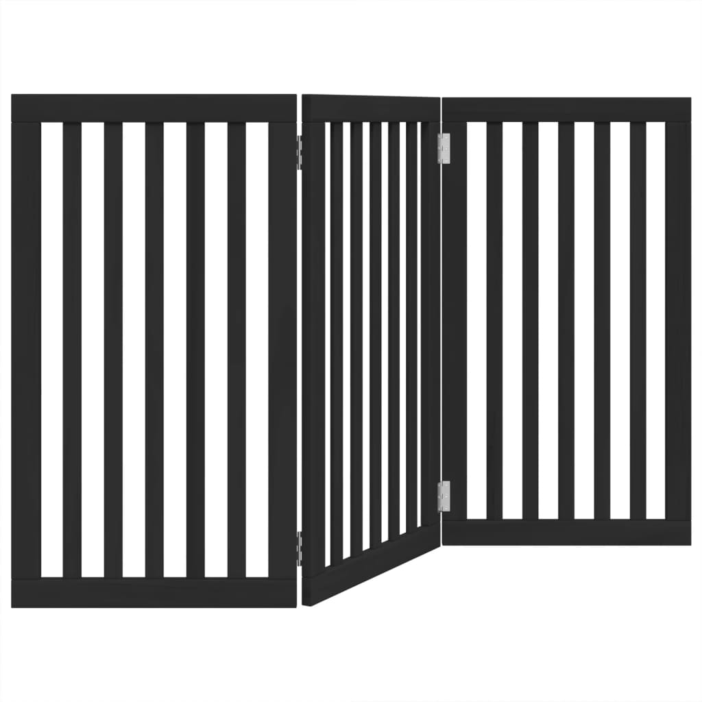 Fekete nyárfa 3 paneles összecsukható kutyakapu 150 cm - Image 5