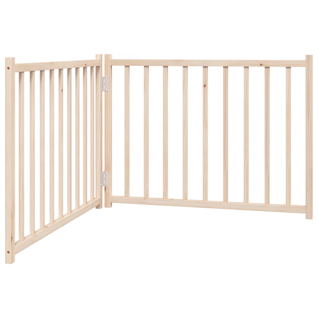 Tömör fenyőfa 2 paneles összecsukható kutyakapu 160 cm - Image 2