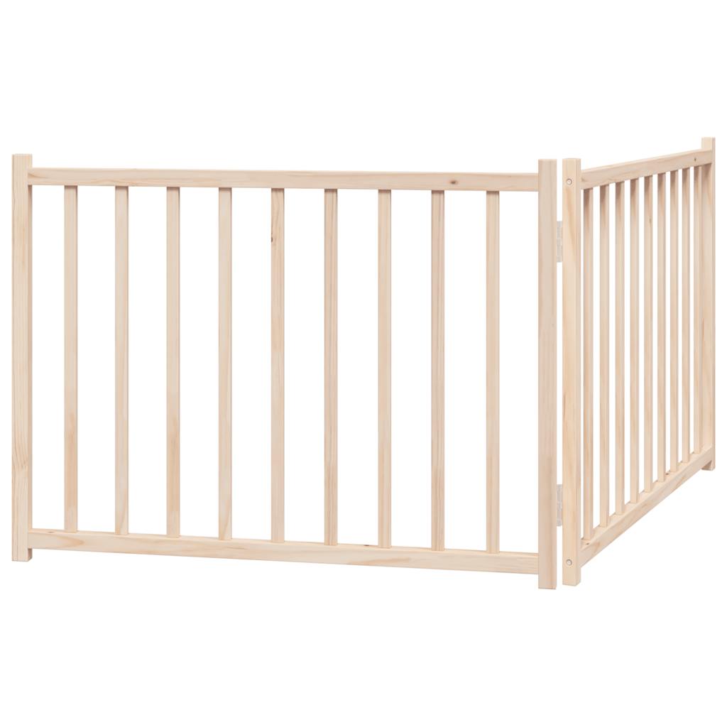Tömör fenyőfa 2 paneles összecsukható kutyakapu 160 cm - Image 5
