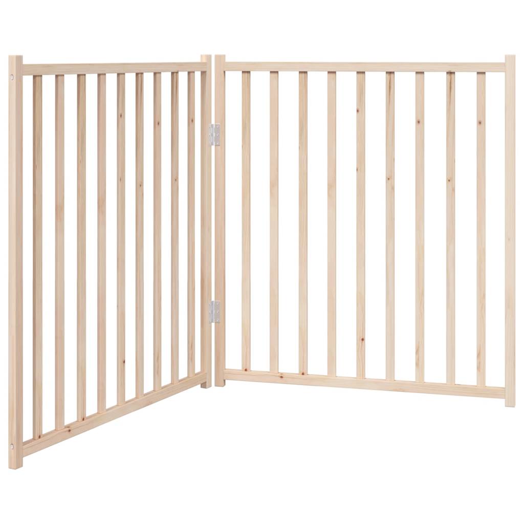 Tömör fenyőfa 2 paneles összecsukható kutyakapu 160 cm - Image 2