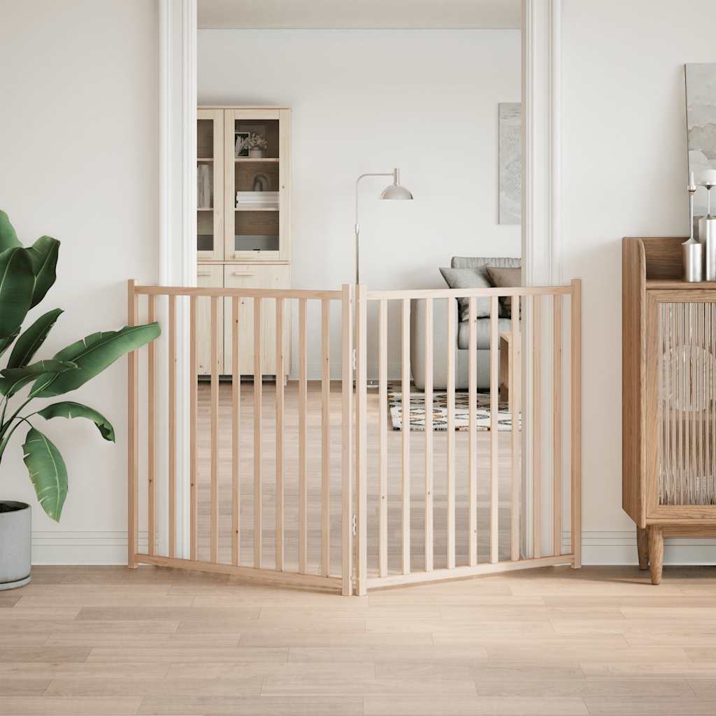 Tömör fenyőfa 2 paneles összecsukható kutyakapu 160 cm - Image 3