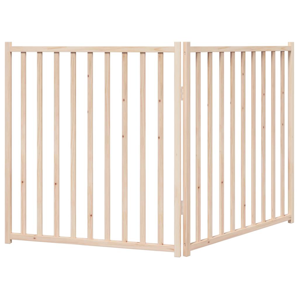 Tömör fenyőfa 2 paneles összecsukható kutyakapu 160 cm - Image 5