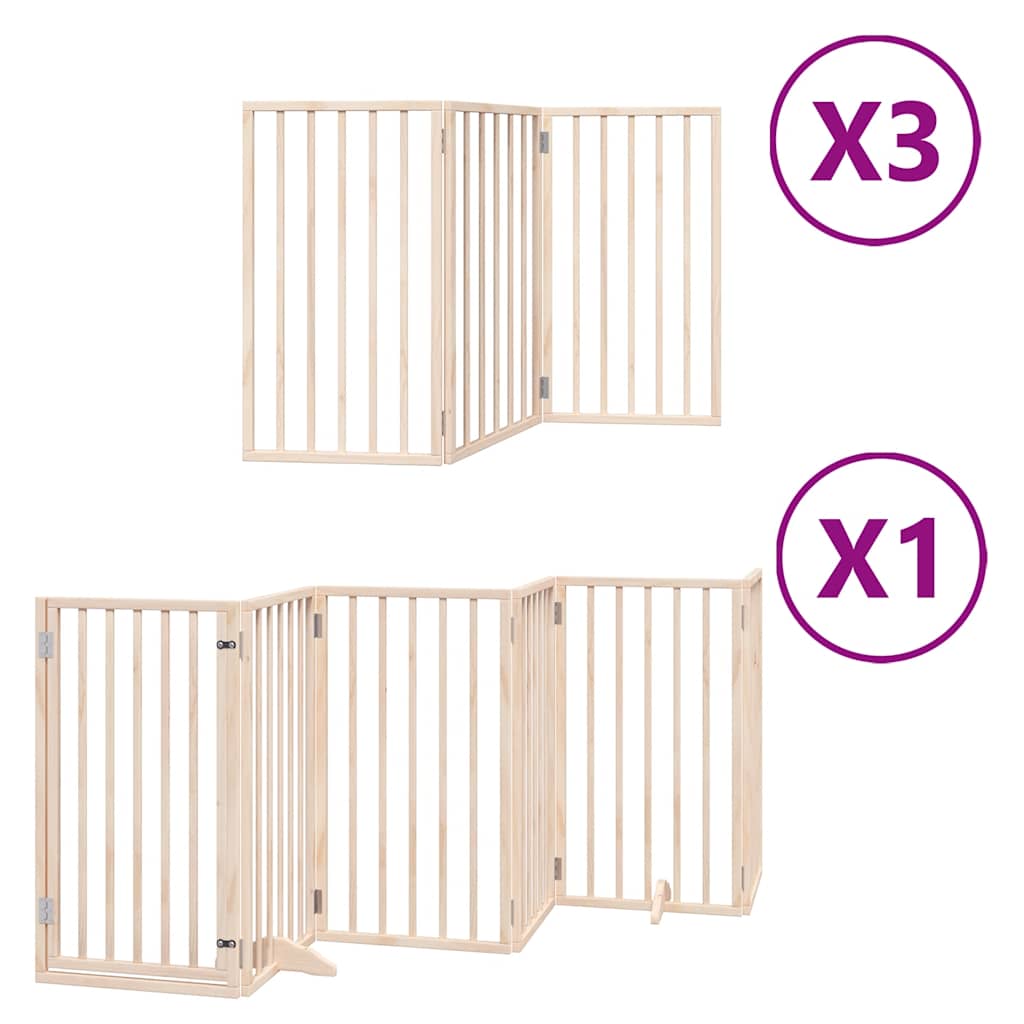 Nyárfa 15 paneles összecsukható kutyakapu ajtóval 750 cm - Image 2