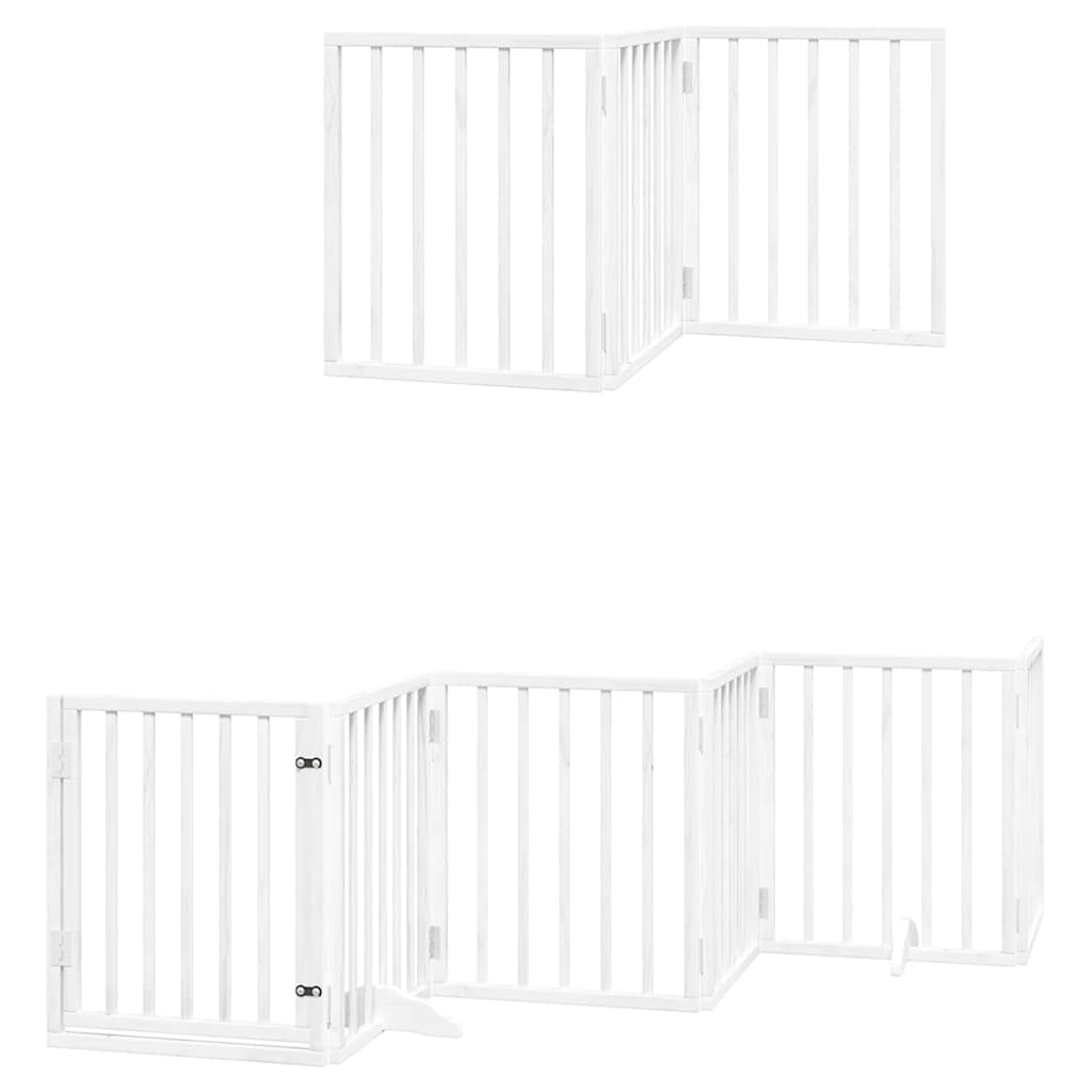 Fehér nyárfa 12 paneles összecsukható kutyakapu ajtóval 600 cm - Image 3