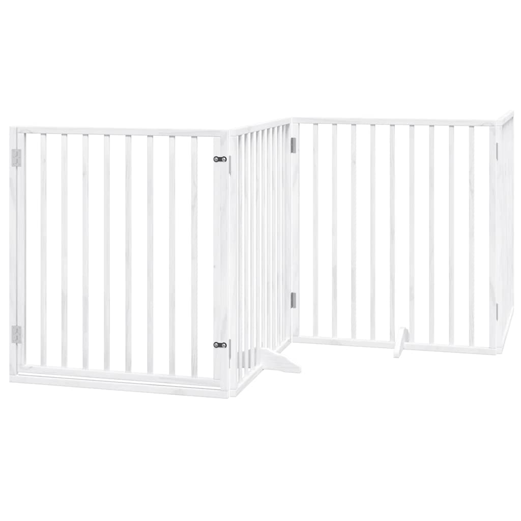 Fehér nyárfa 8 paneles összecsukható kutyakapu ajtóval 640 cm - Image 3