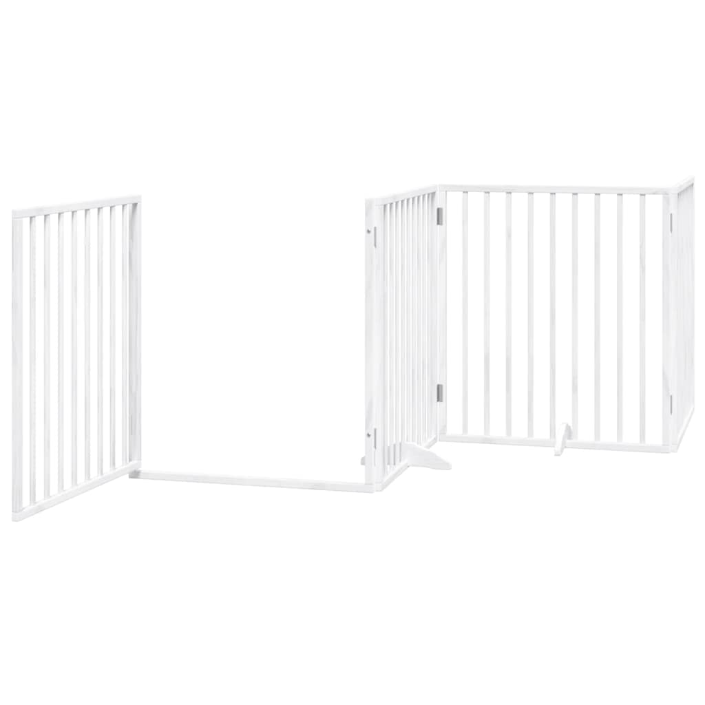 Fehér nyárfa 8 paneles összecsukható kutyakapu ajtóval 640 cm - Image 4