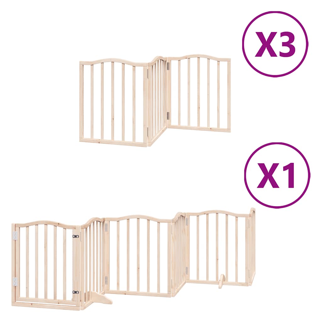 Nyárfa 15 paneles összecsukható kutyakapu ajtóval 750 cm - Image 2