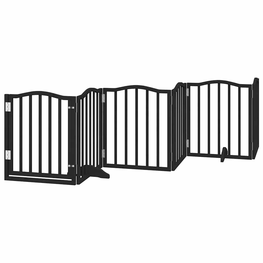 Fekete nyárfa 12 paneles összecsukható kutyakapu ajtóval 600 cm - Image 4