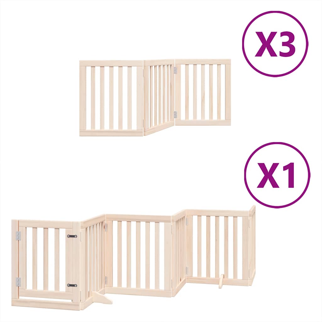Nyárfa 15 paneles összecsukható kutyakapu ajtóval 750 cm - Image 2