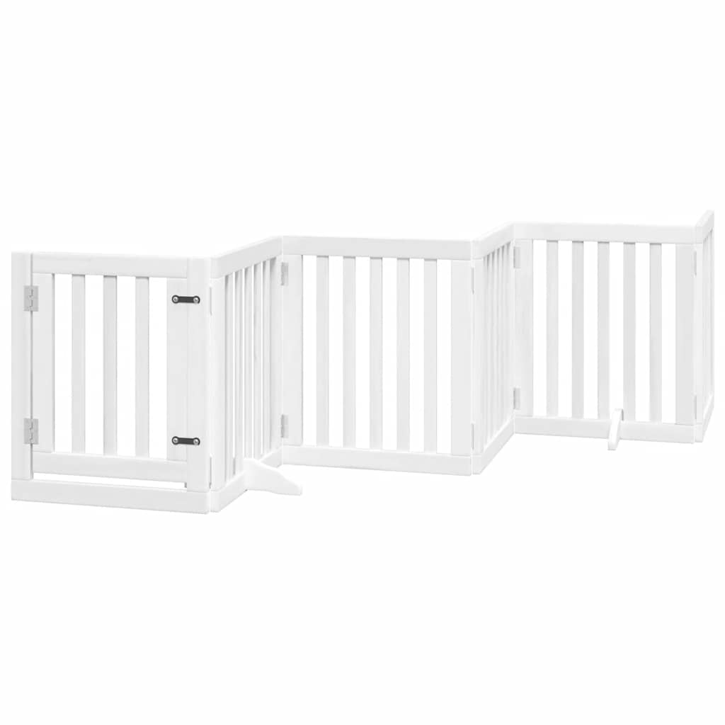 Fehér nyárfa 12 paneles összecsukható kutyakapu ajtóval 600 cm - Image 3