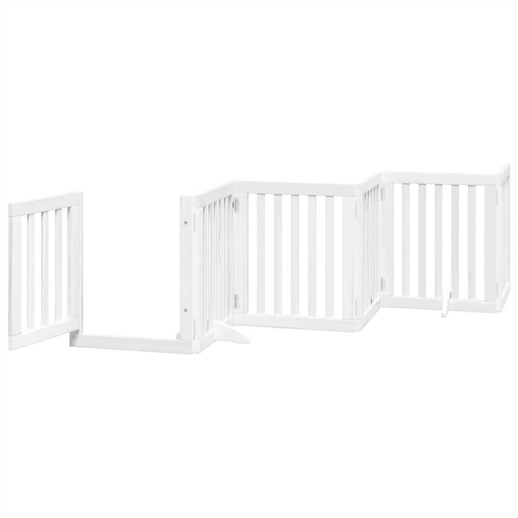 Fehér nyárfa 12 paneles összecsukható kutyakapu ajtóval 600 cm - Image 4