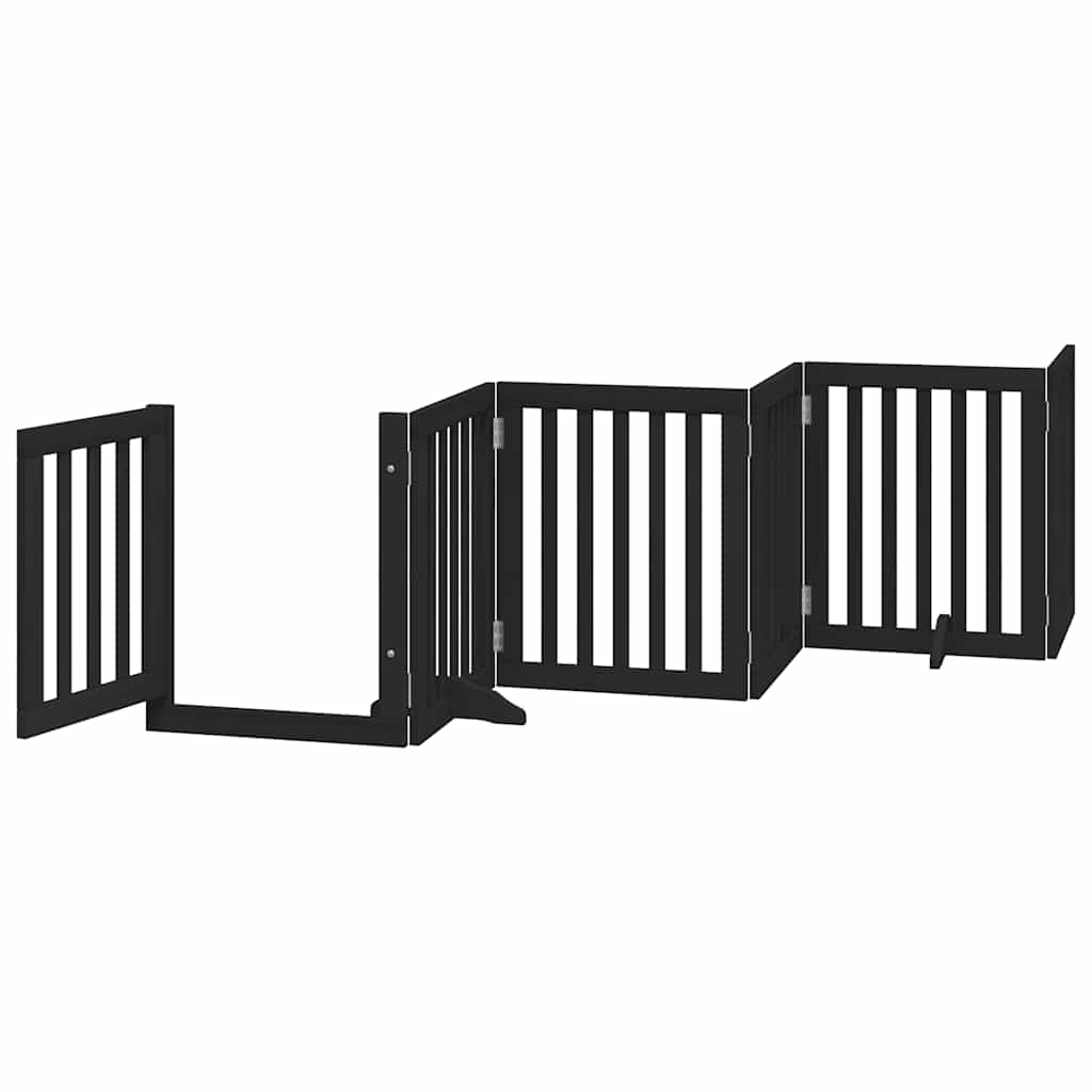 Fekete nyárfa 9 paneles összecsukható kutyakapu ajtóval 450 cm - Image 4