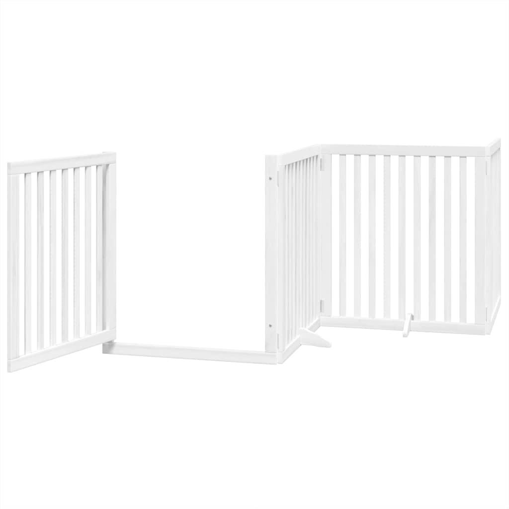Fehér nyárfa 8 paneles összecsukható kutyakapu ajtóval 640 cm - Image 4