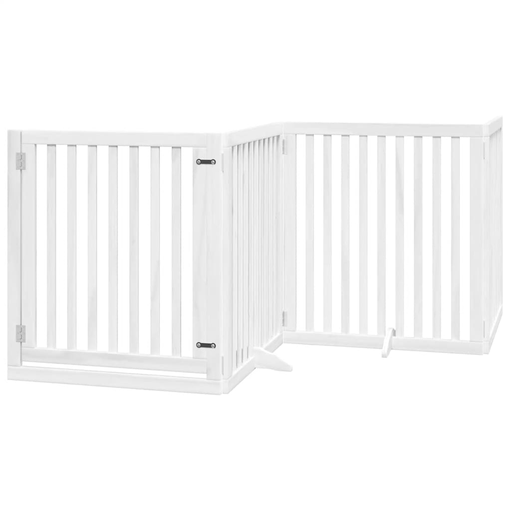 Fehér nyárfa 12 paneles összecsukható kutyakapu ajtóval 960 cm - Image 3