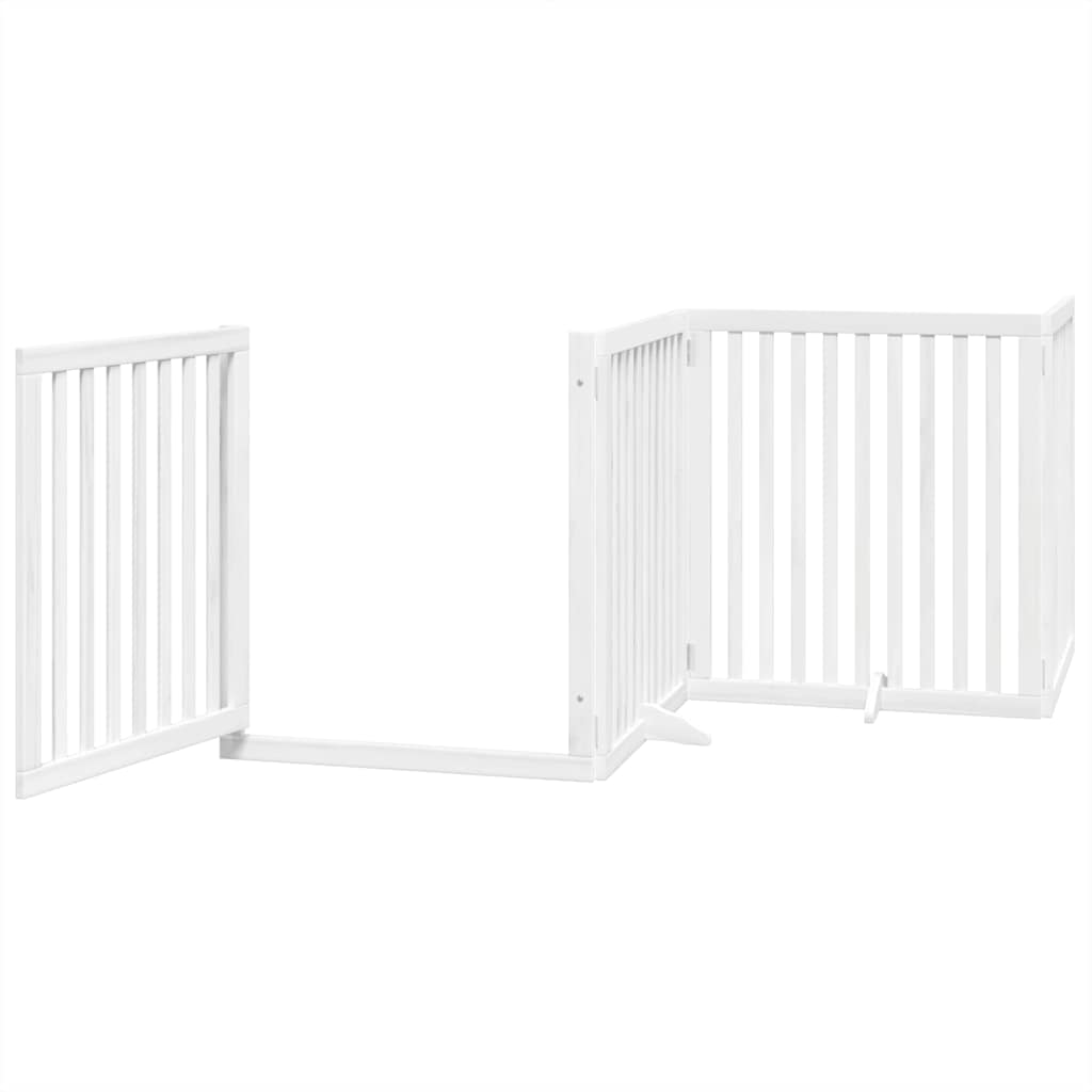 Fehér nyárfa 12 paneles összecsukható kutyakapu ajtóval 960 cm - Image 4