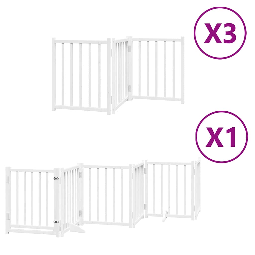 Fehér nyárfa 15 paneles összecsukható kutyakapu ajtóval 750 cm - Image 2