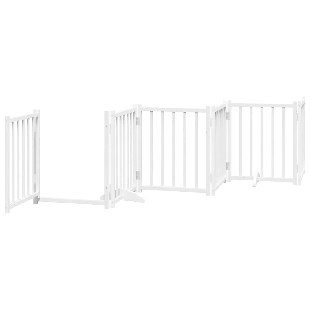 Fehér nyárfa 15 paneles összecsukható kutyakapu ajtóval 750 cm - Image 5